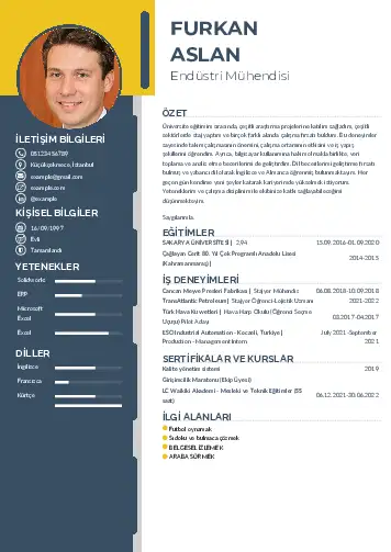 Endüstri Mühendisi CV Örnekleri cv indir